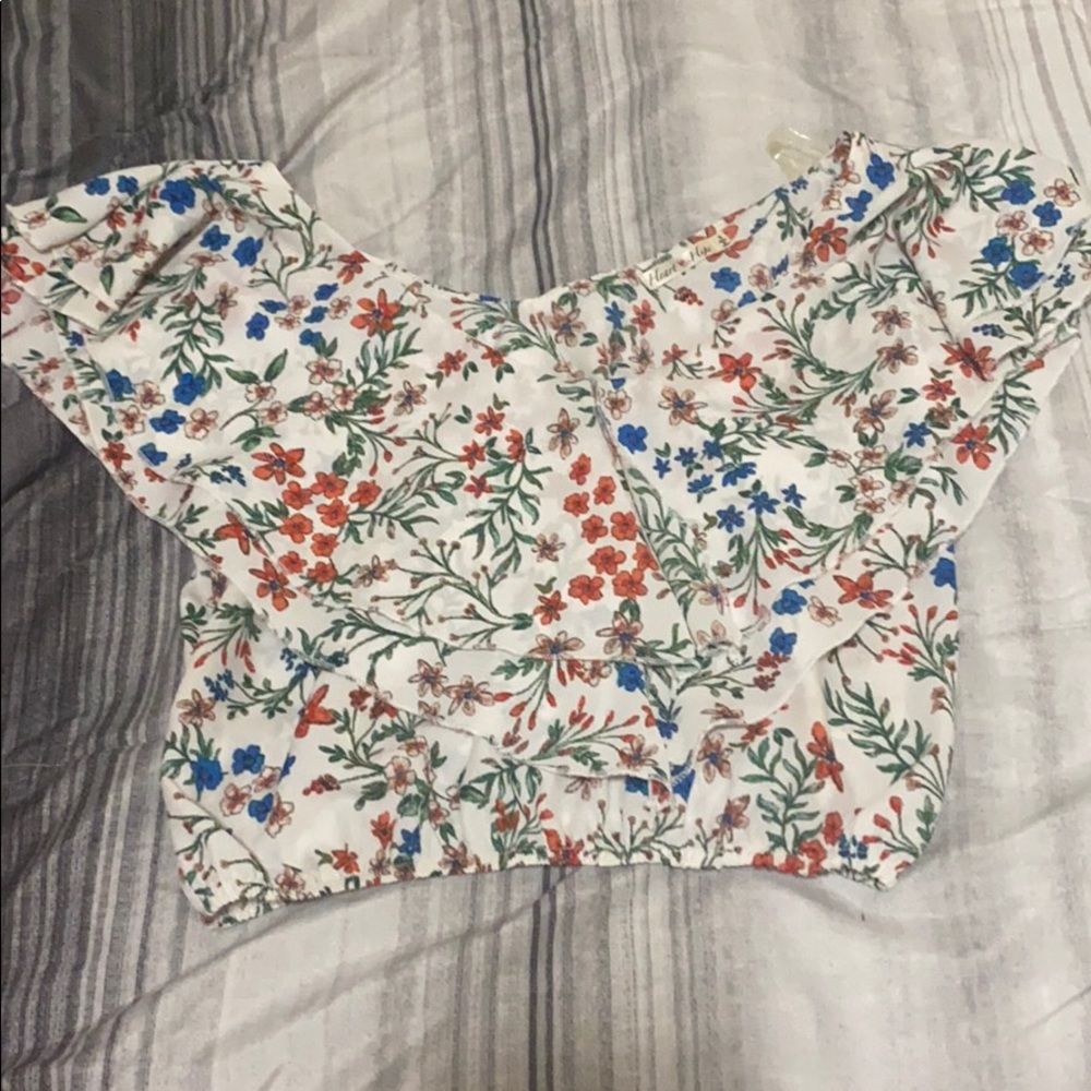 White flower dress shirt